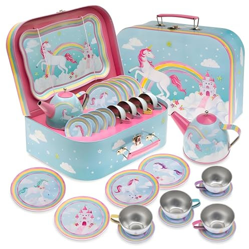 Jewelkeeper Service de Thé Enfants - Jouet de Cuisine en Coffret Cadeau - pour 3 Ans et Plus - Jouet Fille Dînette - Accessoire de Jeux - Jouets Enfant - Idéal pour Noël