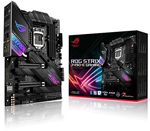ASUS ROG Strix Z490-E Gaming Mainboard Sockel 1200 (ATX, Intel Z490, WiFi 6, USB 3.2 Gen 2, HDMI 1.4, AI Overclocking, 2x PCIe M.2- Steckplätze, Aura Sync)
