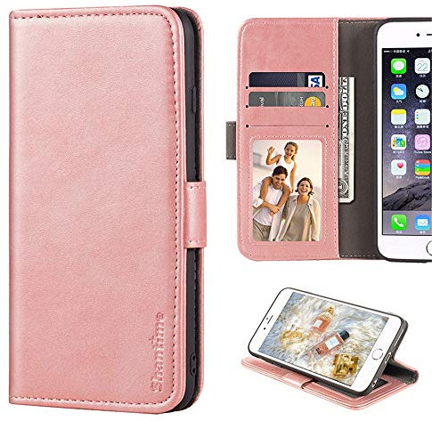 LG G8s ThinQ Schutzhülle, Leder Wallet Case mit Bargeld- und Kartenfächern, weiche TPU-Rückseite, Magnetverschluss, Flip-Case für LG G8s ThinQ (Pink)