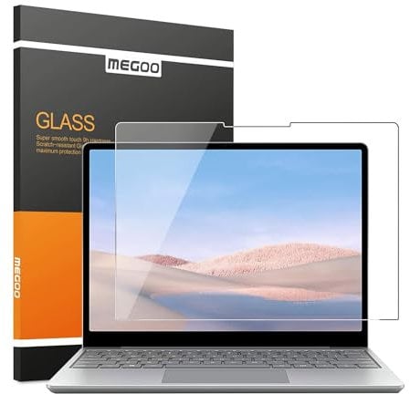 MEGOO Gehärtetem Glas Displayschutzfolie für Microsoft Surface Laptop Go 3/2/1 12.4, 9H Härte, Anti-Kratzer,Microsoft Surface Laptop Go Displayschutzfolie