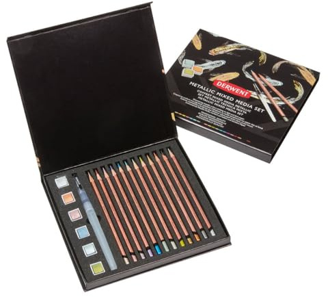 Derwent Metallic Mixed Media Set, Multicolour, One Size (2305948)