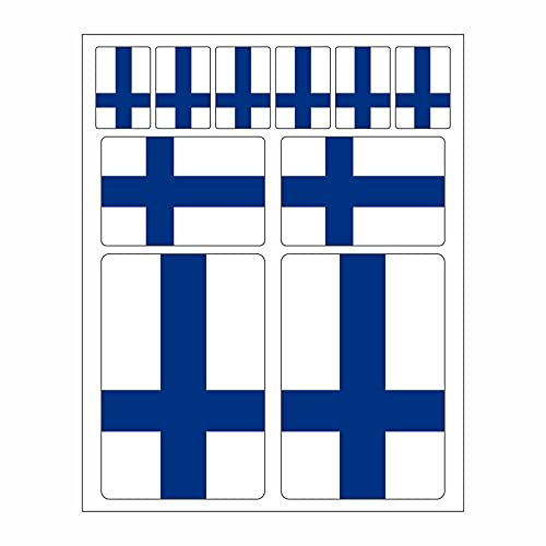 Generisch 10 Stück Flaggen Aufkleber Finnland Set | Sticker Finland Autoaufkleber