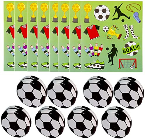 KSS Großes Fußball-Set 8 X Fußball JoJo + 8 Bögen Fußball Aufkleber Kindergeburtstag/Party/Mitgebsel/Mitbringsel