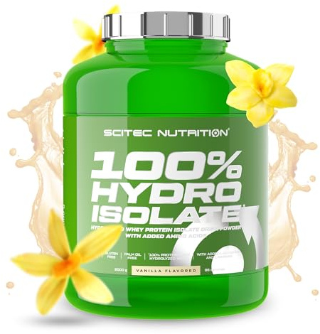 Scitec Nutrition 100% Hydro Isolate - Hydrolysiertes Molkenprotein | Schnell aufnehmbares Eiweiß zum Muskelaufbau - Mit L-Glutamin & L-Arginin - zuckerfrei, glutenfrei - 2000 g, Vanille