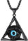 PROSTEEL Dreieck Glücksbringer Böser Blick Anhänger mit 55+5cm Weizenkette schwarz Edelstahl Halskette mit Türkische Auge Talisman Modeschmuck für Geburtstag Weihnachten
