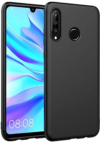 CoolGadget Schutzhülle TPU für Huawei P30 Lite - stoßfest, Kratzfest, präzise Aussparungen, kabelloses Laden, Schwarz