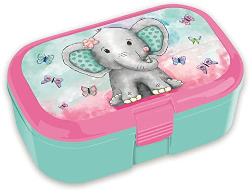 Lunchbox * SÜSSER ELEFANT * für Kinder | 10687 | Perfekt für Tiere Fans | Vesperdose Brotdose Brotzeit Schule Grundschule Elephant