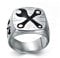 LAFATINA Mens Biker Wrench Ring Stainless Steel Spanner Square Bands Mechanic Tool Ring, Size T