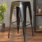 GGMMÖBEL California | Barhocker 2-er Set | Sitzhöhe: 76 cm | Metall: Schwarz Matt | Barstuhl | Restaurant, Cafe, Bar | Industrial Deko