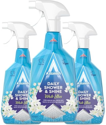 Astonish Daily Shower Cleaning Spray 3 Pk - Glass Door & Tile Cleaner, 25oz