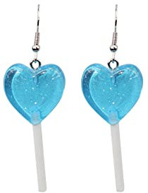 Yowablo Trendy Statement Creative Cute Heart Lollipop Ohrring Candy Dangle Ohrringe mit silbernem Haken Brautschmuck Ohrringe Perlen