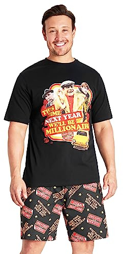 Only Fools and Horses Mens Pyjamas Set Short PJs Funny Lounge Set Comfy Sleepwear Breathable Nightwear Gifts for Men (Black, S)