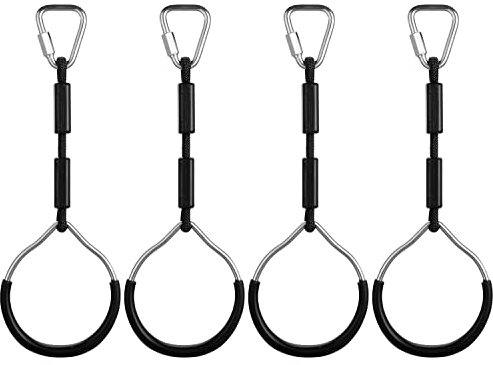 PELLOR Kids Gymnastic Rings, Multifunctional Gym Rings, Backyard Playground Play Sets for Obstacle Ring, Monkey Ring, Climbing Ring Training