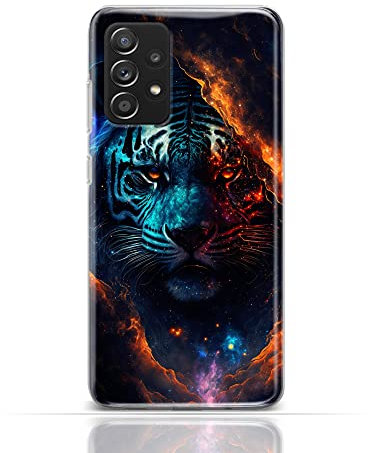 CoverHeld Hülle für iPhone 11 Handyhülle Schutzhülle aus weichem Silikon TPU Softcase mit Motiv 3532 kosmicher Tiger Portrait Wolken Sterne blau orange