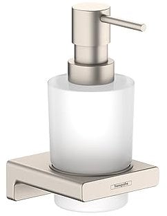 Hansgrohe AddStoris 41745820 Moderner Flüssigseifenspender für Bad und Küche, gebürstetes Nickel, 41745820