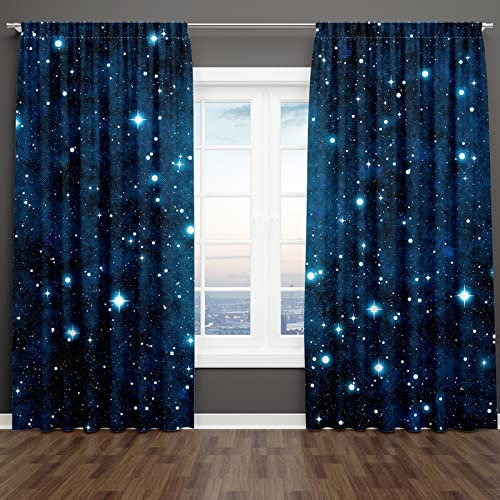 18meng Art 2-Set Vorhang Blickdicht vorhänge mit ösen Universum Galaxie Planet Lichtundurchlässige Vorhang Mit Ösen für Wohnzimmer Kinderzimmer Jugendzimmer gardinen Wohnzimmer (HxB/245x280cm)
