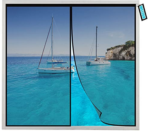 Fly Screens for Windows 55x125cm Black with Dense Mesh and Gravity Sticks Bottom-Keeps Bugs Out Let Breeze in for All Kinds of Window