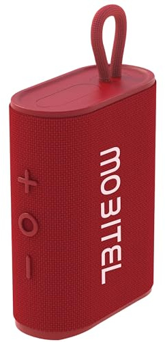 Mobitel Vibe 1 Portable Bluetooth Speaker, Wireless Bluetooth Speaker, Bluetooth 5.3, 5W Stereo Sound, FM Radio, TF Card Playback, RGB Lights, IPX5 Water Resistant, 12H Playtime, USB-C Charging