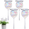 4 PCS Large Iridescent Glass Plant Watering Bulbs Clear Glass Plant Water Drippers Colorful Flower Shape Self-Watering Bulbs Automatic Irrigation Device Plant Water Globes for Indoor and Outdoor Plant