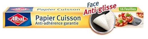 ALBAL Papier Cuisson en Feuilles Anti-Adhérentes pour des Repas Sains et Savoureux - 16 Feuilles en Format Pratique pour une Utilisation Facile et Rapide - Le Lot De 3