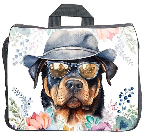 Cadouri Hundezubehörtasche mit Rottweiler - Aufbewahrungstasche mit Hunderasse für Hundebesitzer - originelles Geschenk - handgefertigt