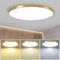 Mengjay Deckenlampe Led Deckenleuchte Flach Dimmbar, 3000K~6000K, Ultra Dünn Rund Lampen Led Panel Deckenleuchte für Wohnzimmer Küche Kinderzimmer Badezimmer Balkon (40W, Gold)