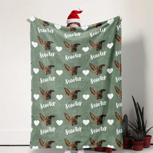 IEK Personalisierte Hundedecken, individuelle Decke mit Fotos und Namen, weiche Flanell-Fleecedecke, Geschenk für Hundeliebhaber, Haustier-Gedenkgeschenke (150 x 200 cm)