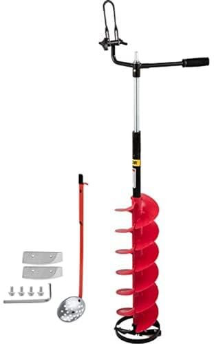 VEVOR Trivella per Ghiaccio in Nylon 8'' di Diametro, Punta per Trivella per Ghiaccio Lunghezza 41'', con Asta di Prolunga Regolabile 14'', Adattatore per Trapano, Lama della Trivella