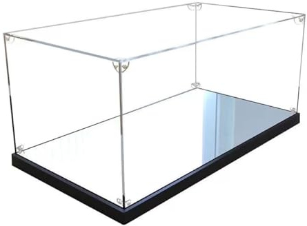 Spiegel-Display-Box, Transparente Acryl-Vitrine, Stapelbares Display-Regal, Abnehmbare Vitrine Für Automodelle, Charaktermodell-Souvenirs ( Farbe : Schwarz , Größe : 40x60x20cm )