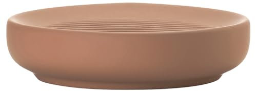 Zone Denmark Ume Seifenschale, Seifenhalter, Seifenablage fürs Waschbecken, Steinzeug mit Soft Touch-Beschichtung, Durchm. 12 cm, Terracotta