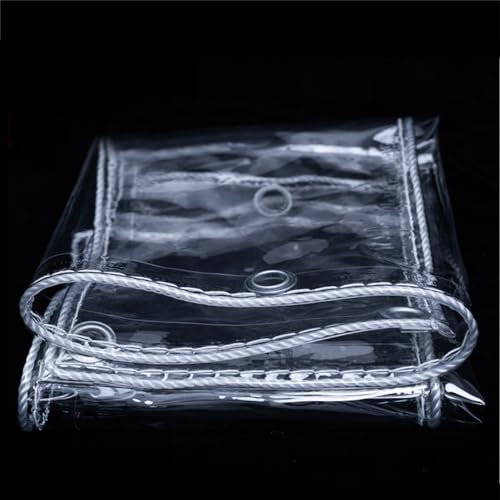 Transparente Plane Mit Ösen Staubdicht Winddicht Wetterfeste wasserdichte 460g/m² Abdeckplane Für Gärten, Gewächshaus, Pflanzen, Pavillon, Inkl Kabelbinder (3x6m/9.84x19.68ft)