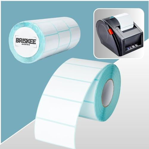 BRISKEE 1000 Self Adhesive Labels 60mm x 30mm | Multi-Purpose, Waterproof, Oil-Proof Thermal Labels for FBA, Barcode, Address, Kitchen, Fridge, Freezer (3 Pack)
