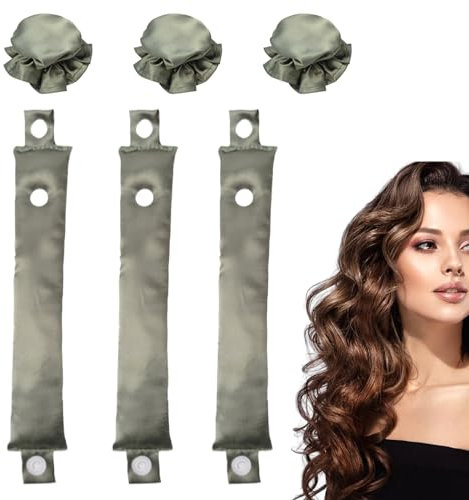 Landrain 3 Stück Overnight Blowout, Bun Bons Heatless Curls, Silk Lockenband über Nacht für Alle Haartypen
