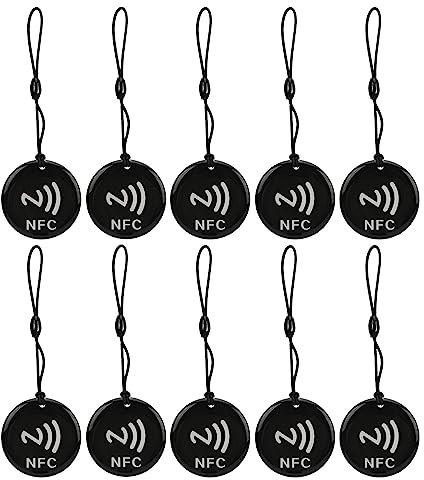 10-teiliges NFC-Zugangskarten-Aufkleber-Set, 8 Kbit Schwarze NFC-Tag-Karte, Programmierbare Wiederbeschreibbare NFC-Karte, Wasserdichte IC-Karte, Geeignet Für NFC-fähige Geräte Wie Android Und IPhone