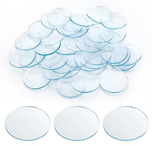 Abeillo 36 Pcs Clear Glass Table Top Bumpers, 30 * 1.8 mm Glass Table Top Rubber Feet, Self Adhesive Rubber Pad, Anti Slip Silicone Suction Pads for Chopping Board
