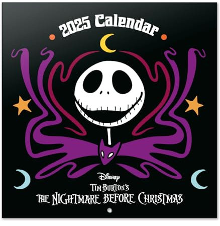 Kalender 2025 Wandkalender 2025 Grupo Erik Disney The Nightmare Before Christmas Kalender 2025 Familienplaner 2025 30 x 30 cm Jahreskalender Familienkalender 2025 - Offizieller Disney Fanartikel