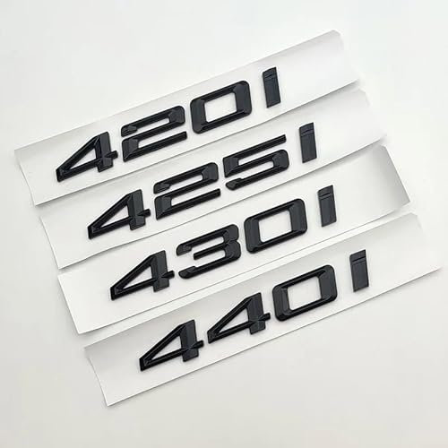 YSABVCP Passend for BMW F32 F33 G22 G26 420i 425i 430i 440i ABS Schwarzer Kofferraum-Abzeichen-Aufkleber Logo-Buchstabe-Emblem Zubehör(420i)