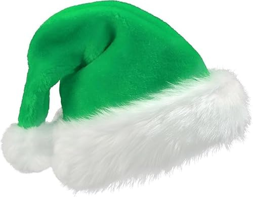 GDVONE Weihnachtsmütze Nikolausmütze Plüsch, Weihnachtsmann Mütze Rot fur alle Erwachsene Weihnachtszubehör für festliche Partys im neuen Jahr