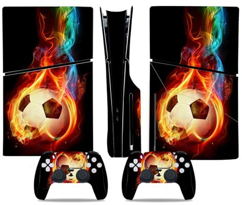 Skin for PS5 Slim Disc Version, Vinyl Sticker Skins for Play-Station 5 Slim, Wrap Decal Cover Protective Accessories for PS5 Slim Disc Edition (Fireball)