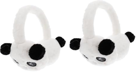 LALADEFIEE 2pièces Cache-oreilles Panda Garçon Fille Protège-oreilles Duveteux Hiver Design Adorable Pour Ski Randonnée Et Anniversaire