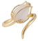 Opal Tulpen Blume Vergoldet Offener Ring,Blumen Schmuck,Kupfer Chalcedon Opal Ring(Verstellbarer Ring)