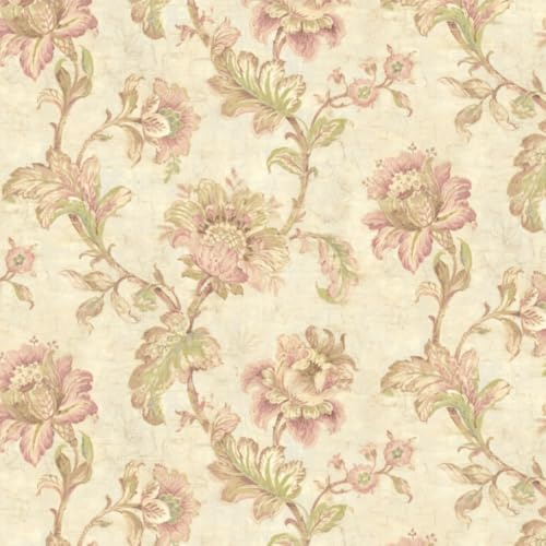 DacaiCloth Vintage Floral Peel and Stick Wallpaper,Pink Floral, Self-Adhesive,Removable Wallpaper Wall Stickers for Home Bedroom Cabinets Thicken, 17.3 x 118(44 cm x 300 cm)