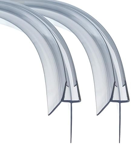 QOROCO Pre Curved Shower Door Seal Strip 2Pcs 90 cm for 6-8mm Curved Glass Covers up to 20mm Gap Shower Screen Seal Strip Replacement Pre - Curve Rubber Plastic Bath Shower Screen Seal Strip