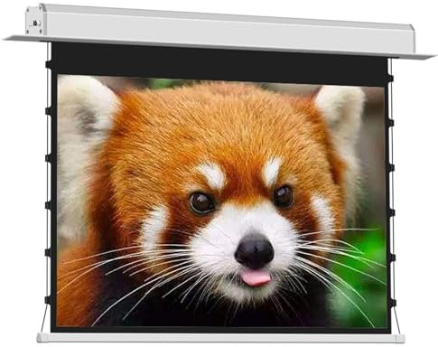 KQDSEOOF 72in/84in Wall Mount Pull Down Electric Projector Screen, Electric Tab-tensioned Drop Down Screen, for Home School Theater Cinema Indoor(72in)