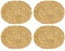 HMF Tischset oval geflochten aus Wasserhyazinthe, Platzset abwaschbar | 4er Set | 40 x 30 cm