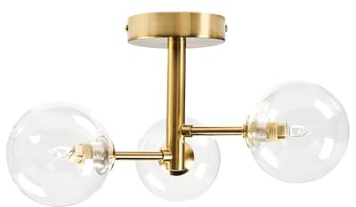 Deckenleuchte mit Kugel Glasschirmen messing glamourös 3-flammig Maricao