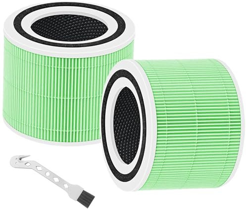 Core 300S Replacement Filter Compatible with LEVOIT Core 300 300S P350 Air Purifier, 3-in-1 True HEPA & Activated Carbon Air Filter - Core 300-RF P350-RF Core 300-RF-TX, Green, 2 Pack