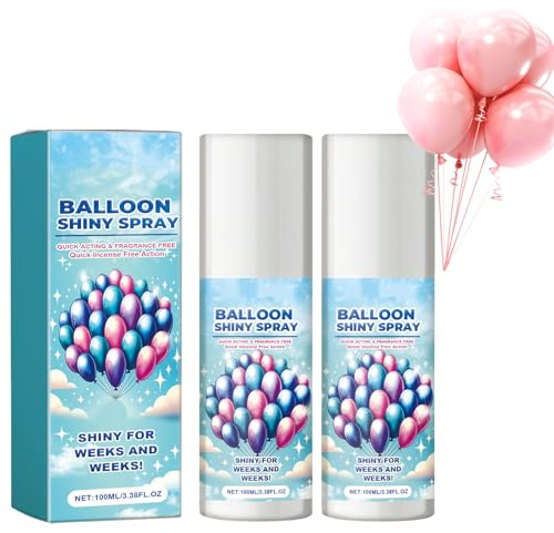2 Piezas Brillo Intenso Spray Para Globos, Balloon Shiny Spray, Para Una Apariencia Instantánea y Decoración de Fiestas, Bodas