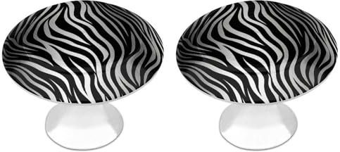 GHBNK Zebra Print Cabinet Knobs 2-Pack Kitchen Cabinet Drawer Pulls - Stainless Steel Door Handle with Screws Elegant Cabinet Handles for Kitchen, Wardrobe, Furniture