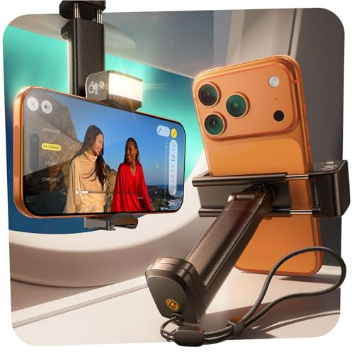 LISEN Airplane Travel Essentials (LED) Phone Stand Holder for Desk Cruise Ship Essentials 2026 Mount Airplane Gadgets Women Men Long Flight Accessories Photographic Lighting Flash Tubes Kids Gifts